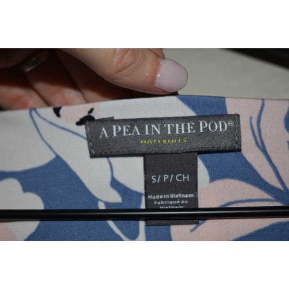 A Pea in the Pod Purple Floral Wrap Dress Size S - Picture 5 of 8